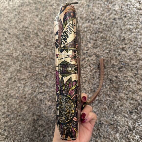 Sakroots Artist Circle Wristlet Wallet Zip Around Floral Print Canvas Boho - Picture 4 of 4